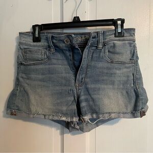 American Eagle high rise shortie jean shorts size 8